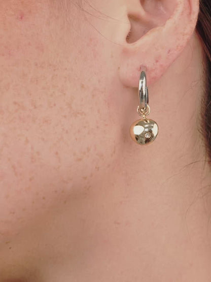 Polished Pebble Huggie Hoop Earrings - 18k Gold Plated | Ettika