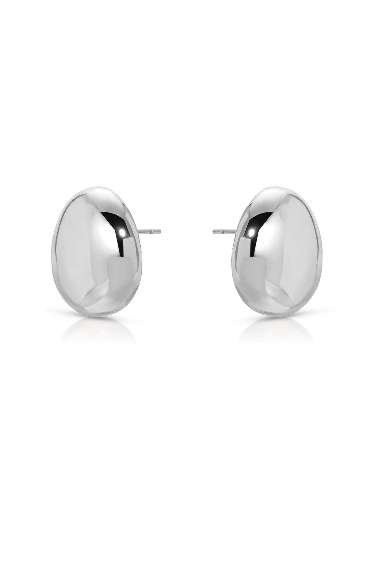 Polished Pebble Stud Earrings - 18k Gold Plated | Ettika