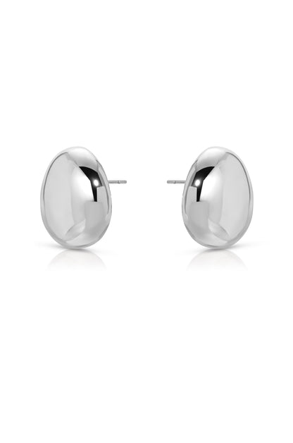 Polished Pebble Stud Earrings - 18k Gold Plated | Ettika