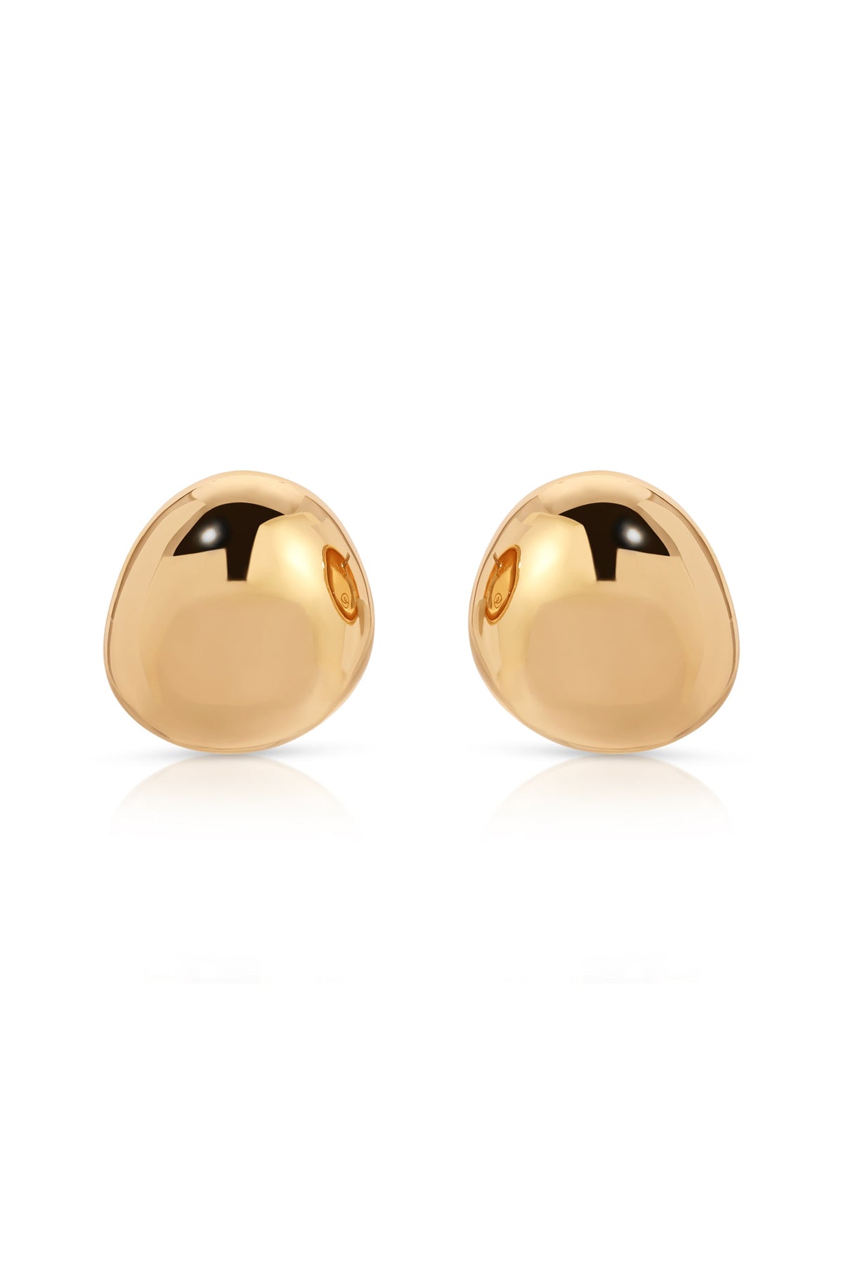 Polished Pebble Stud Earrings - 18k Gold Plated | Ettika
