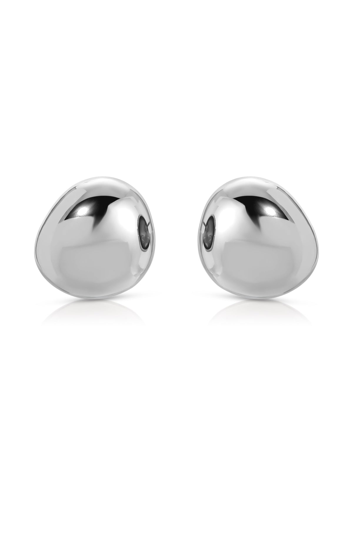 Polished Pebble Stud Earrings - 18k Gold Plated | Ettika