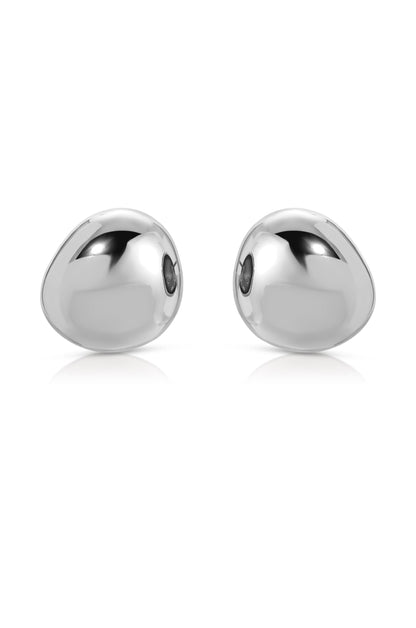Polished Pebble Stud Earrings - 18k Gold Plated | Ettika