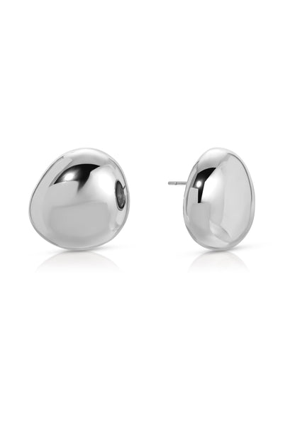 Polished Pebble Stud Earrings - 18k Gold Plated | Ettika