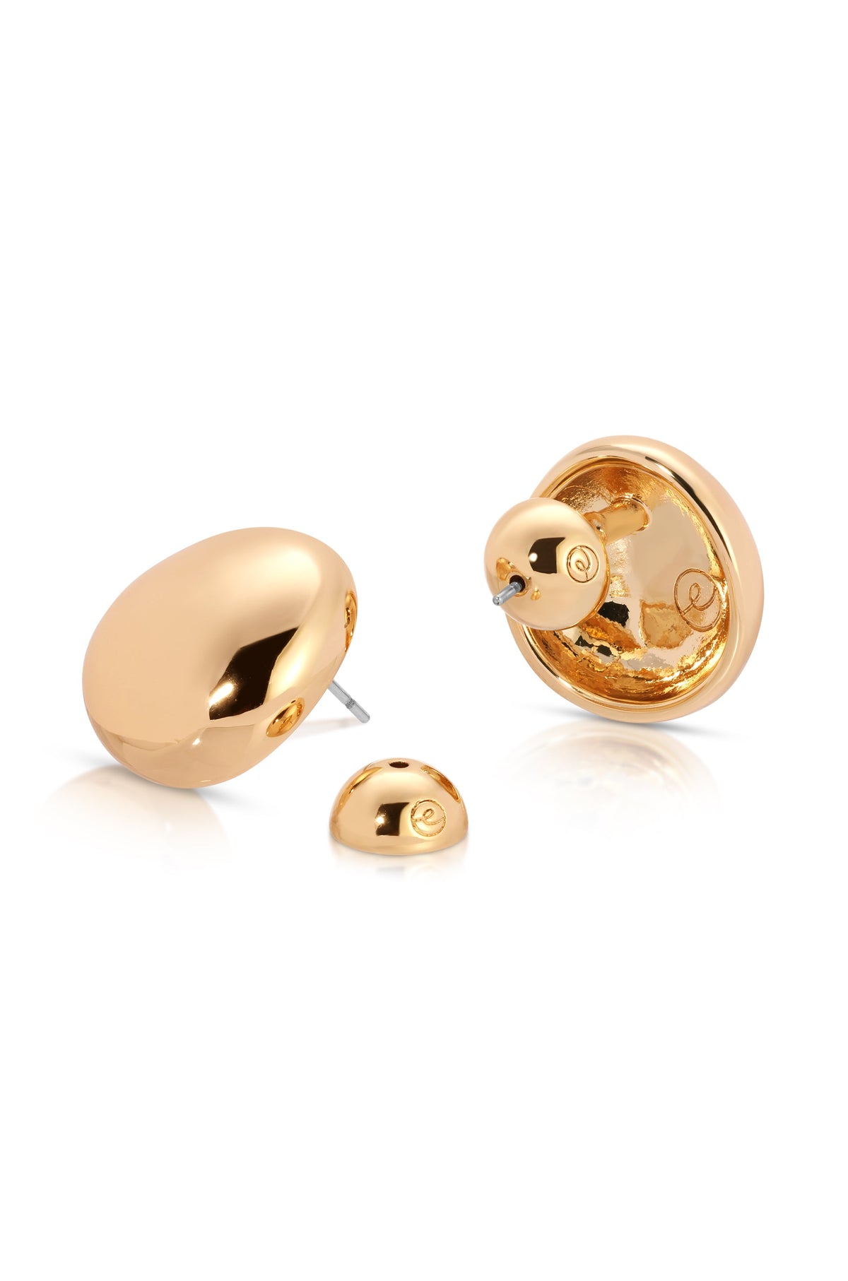 Polished Pebble Stud Earrings - 18k Gold Plated | Ettika