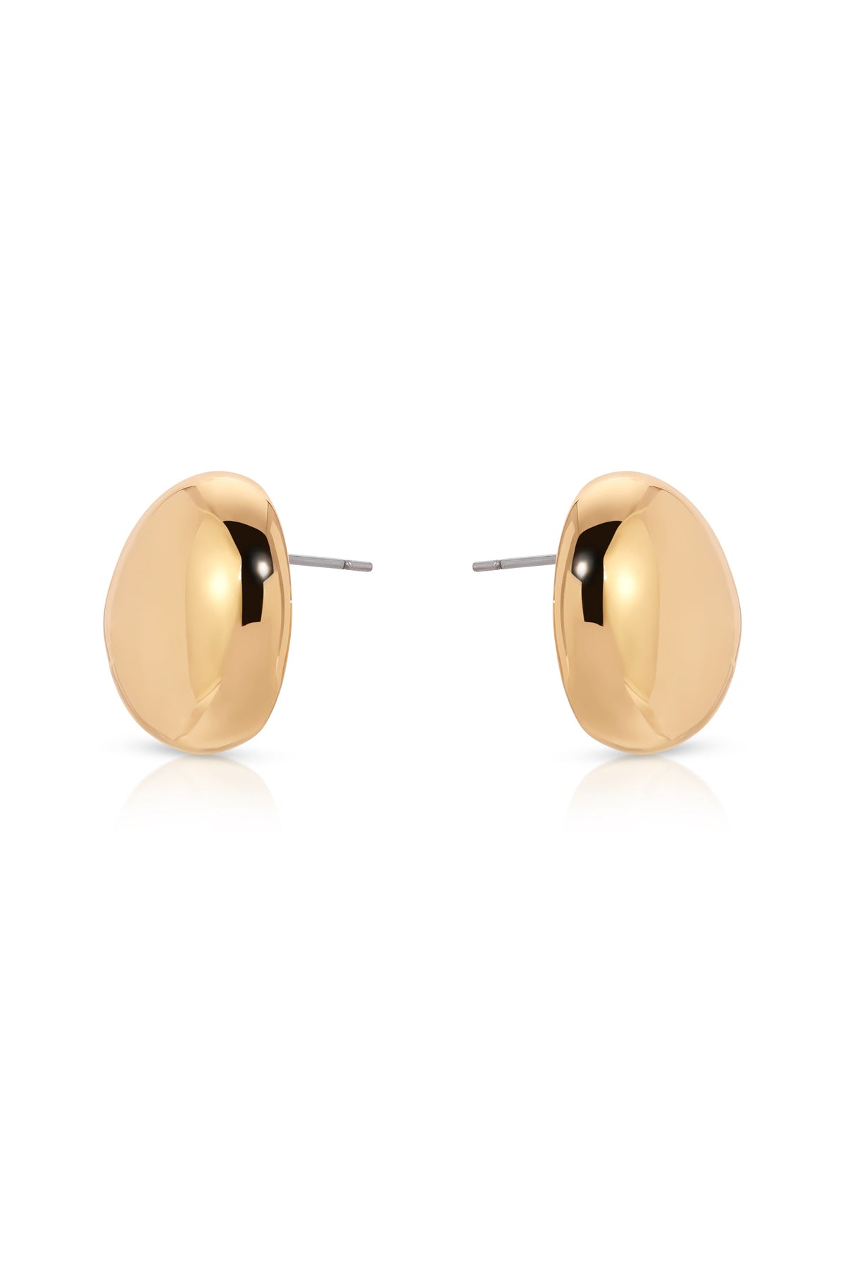 Polished Pebble Stud Earrings - 18k Gold Plated | Ettika