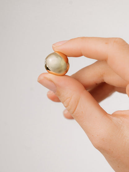 Polished Pebble Stud Earrings - 18k Gold Plated | Ettika