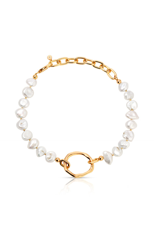 Freshwater Pearl Open Ring Choker - Freshwater Pearl | Ettika