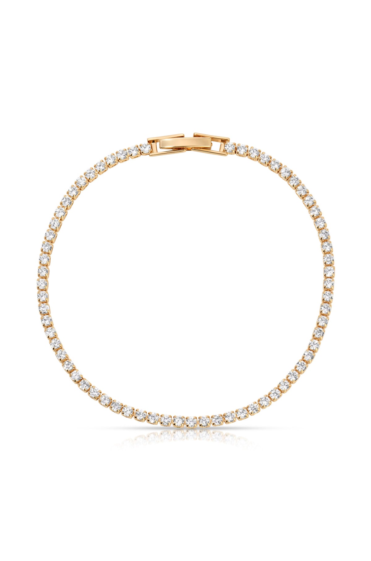 Minimalist Crystal Tennis Bracelet - Clear Crystal with 18k Gold Plating | Ettika