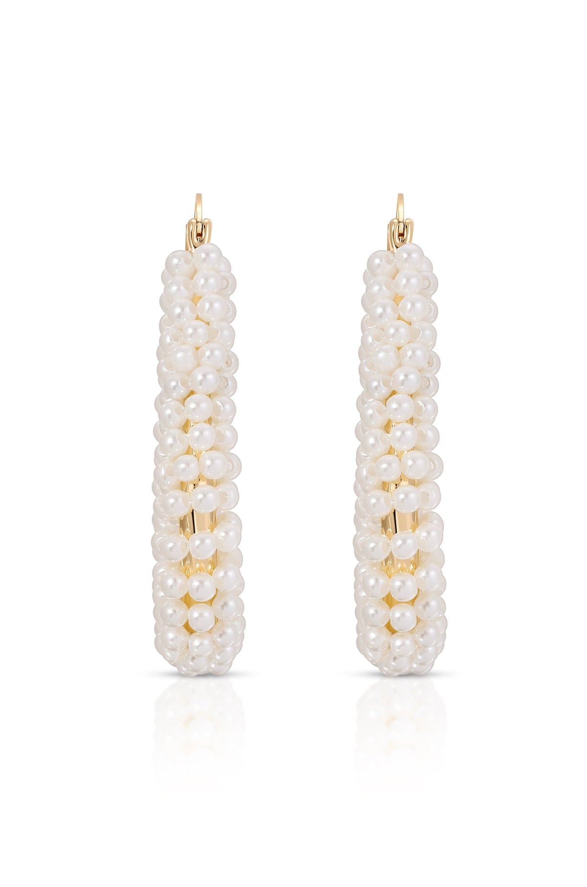 Pearl Wrapped Hoop Earrings - Pearl | Ettika