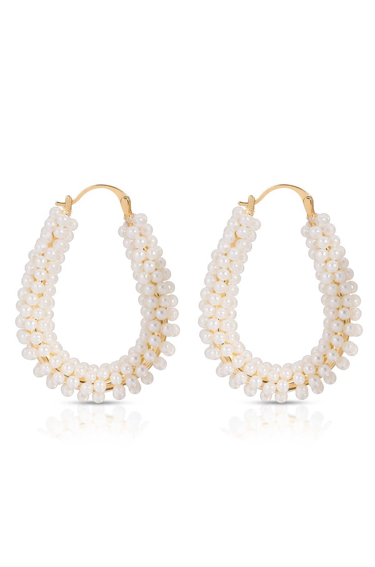 Pearl Wrapped Hoop Earrings - Pearl | Ettika