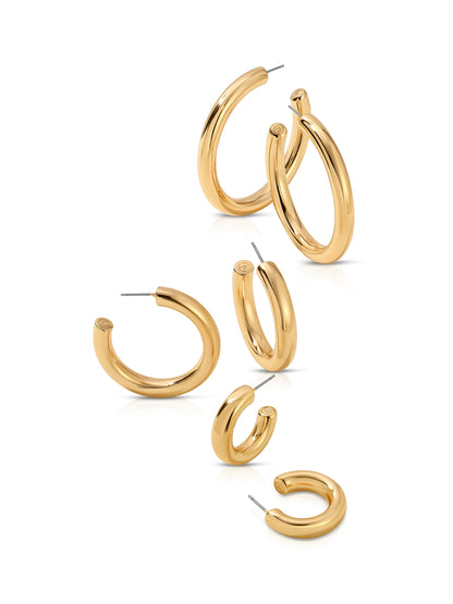 Medium Thick Classic Hoops - 18k Gold Plated | Ettika