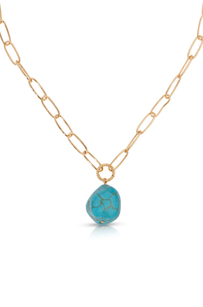 Turquoise Open Links Necklace - Turquoise | Ettika