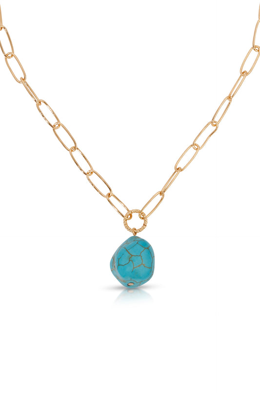 Turquoise Open Links Necklace - Turquoise | Ettika