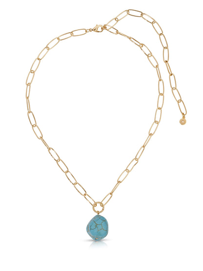 Turquoise Open Links Necklace - Turquoise | Ettika