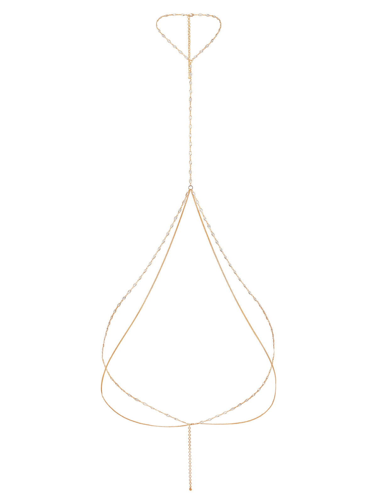 Crystal Baguette Body Chain - Gold Tone | Ettika