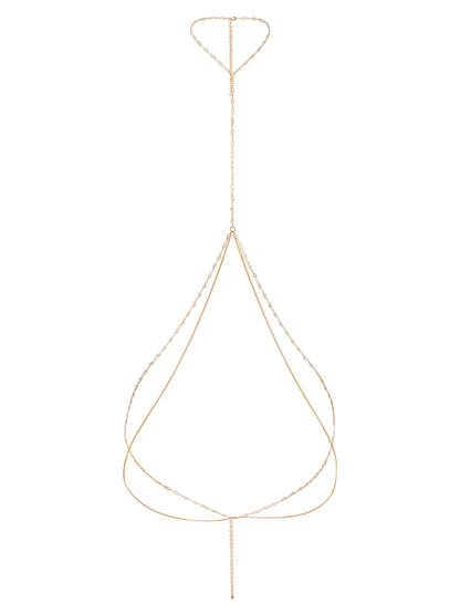 Crystal Baguette Body Chain - Gold Tone | Ettika