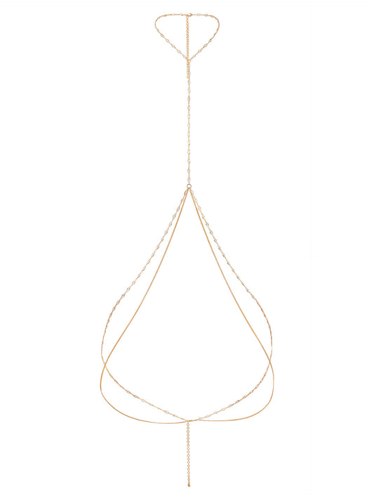 Crystal Baguette Body Chain - Gold Tone | Ettika