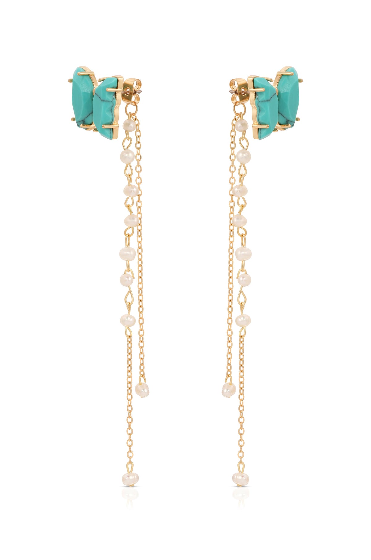 Turquoise Butterfly Dangle Earrings - Turquoise | Ettika