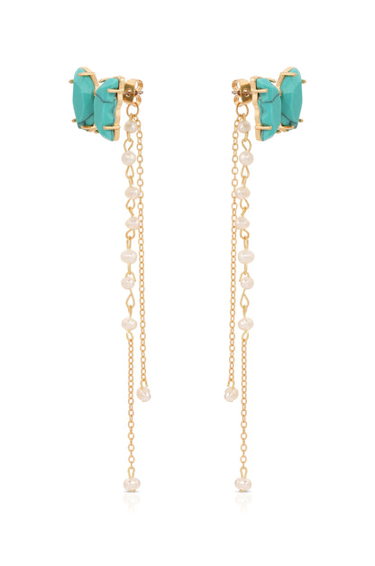 Turquoise Butterfly Dangle Earrings - Turquoise | Ettika