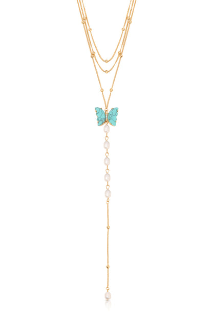 Turquoise Butterfly Lariat - Turquoise | Ettika