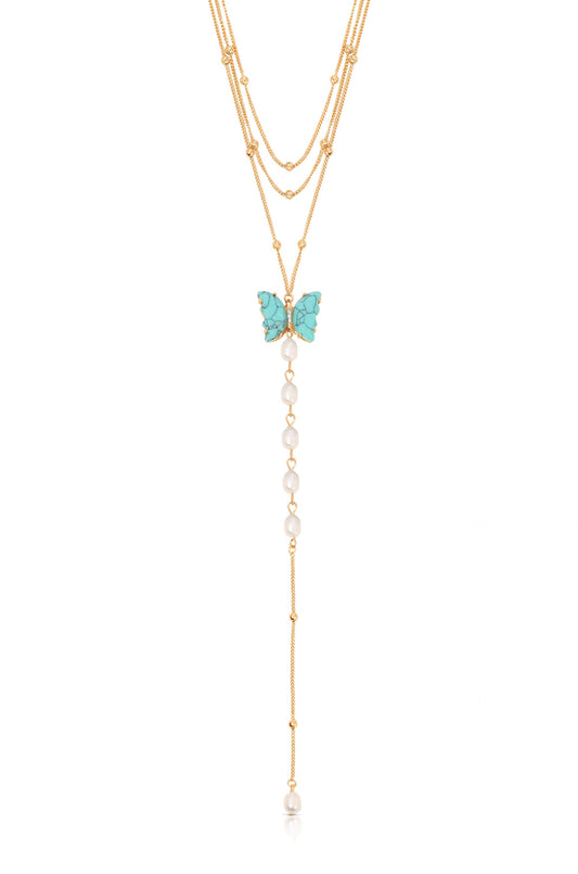 Turquoise Butterfly Lariat - Turquoise | Ettika