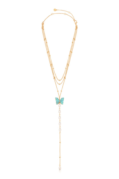 Turquoise Butterfly Lariat - Turquoise | Ettika