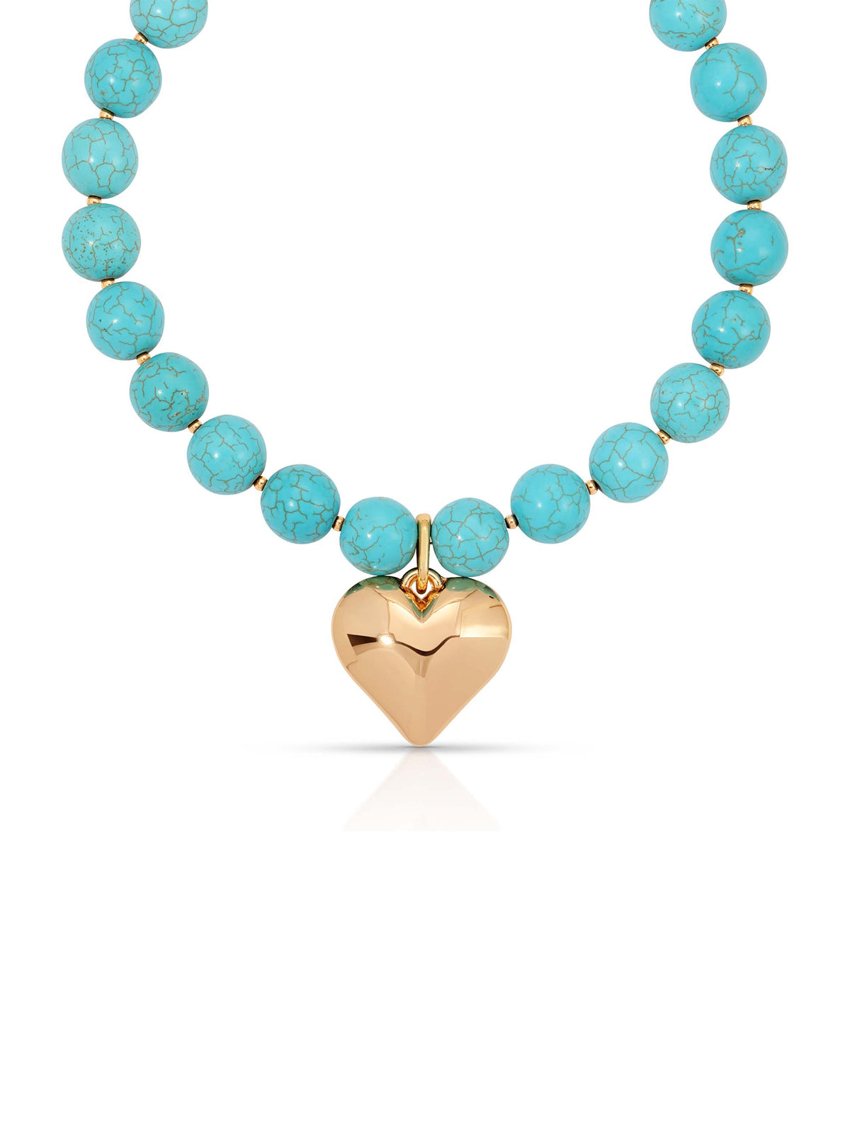 Luck and Love Turquoise Heart Necklace - Turquoise with 18k Gold Plating | Ettika
