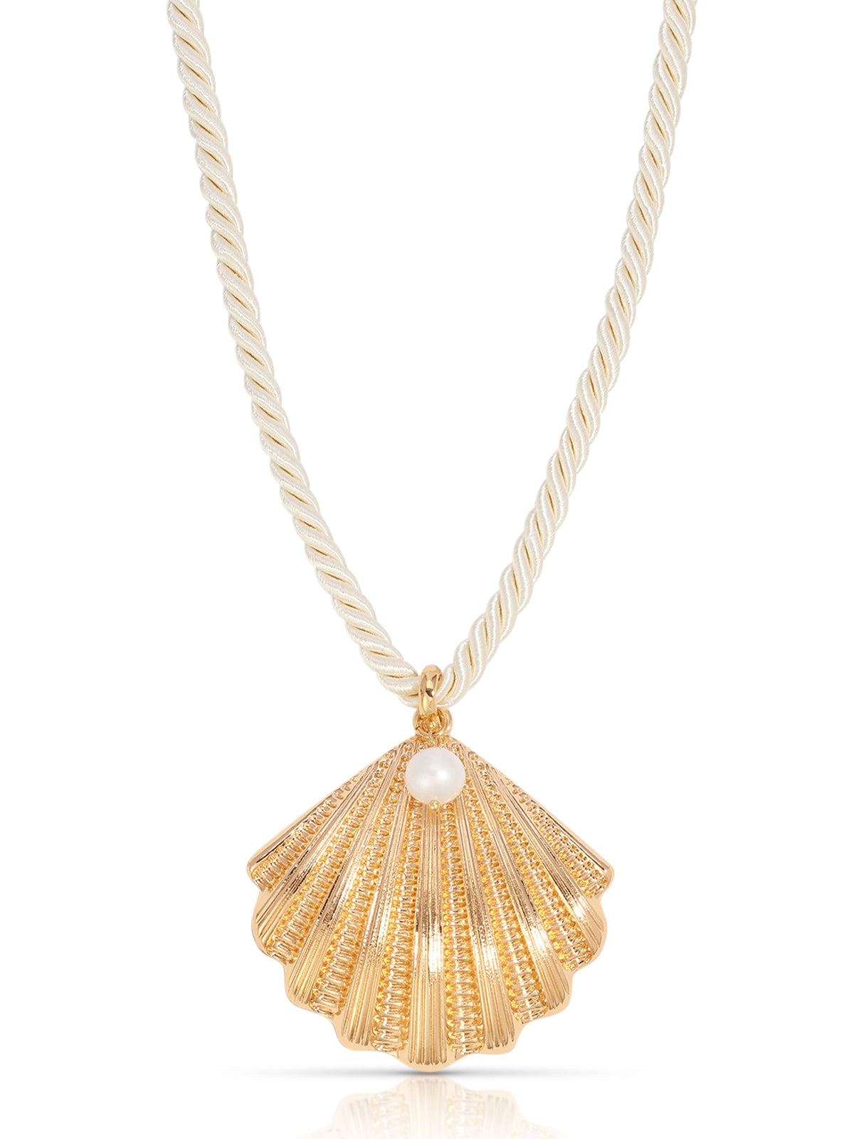 Scallop Shell Pendant Necklace - Pearl with 18k Gold Plating | Ettika