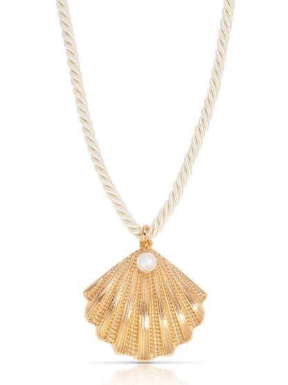 Scallop Shell Pendant Necklace - Pearl with 18k Gold Plating | Ettika