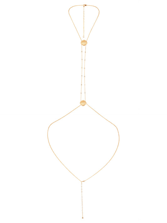 Scallop Shell Body Chain - Gold Tone | Ettika