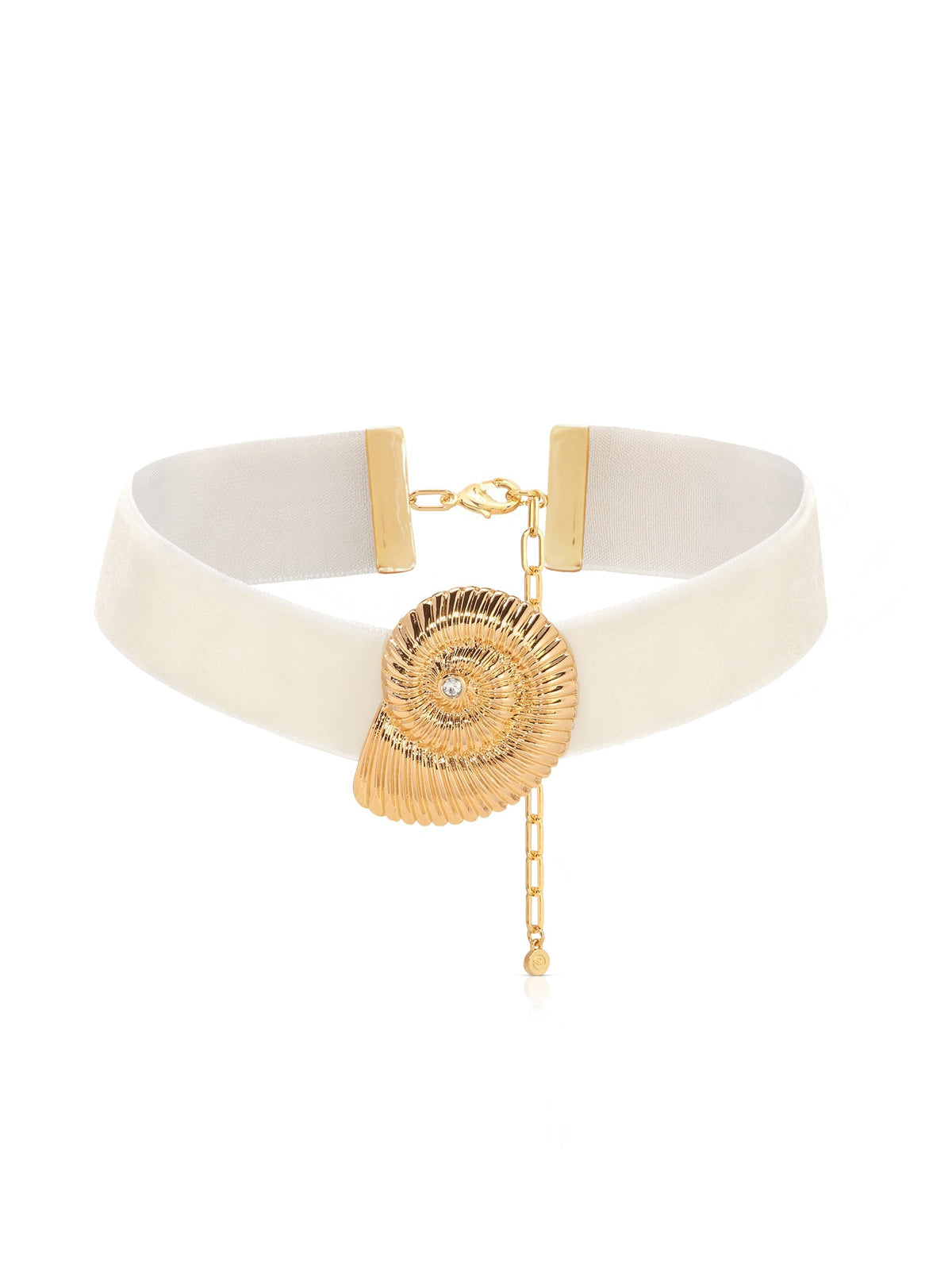 Nautilus Shell Velvet Choker - 18k Gold Plated | Ettika