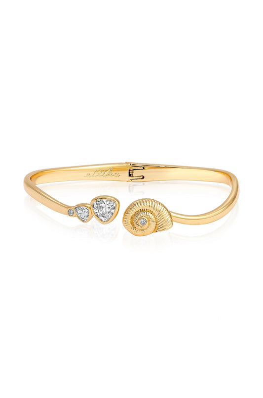 Golden Nautilus Shell Cuff Bracelet - 18k Gold Plated | Ettika
