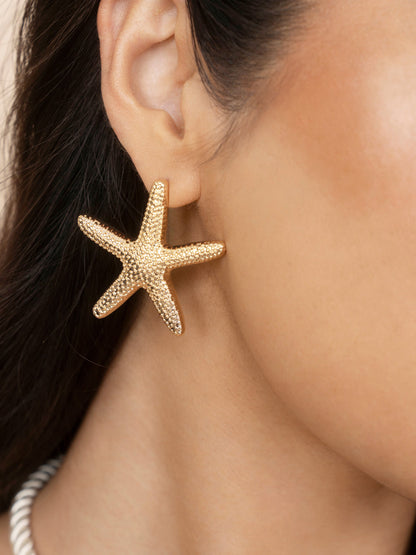 Statement Starfish Stud Earrings - 18k Gold Plated | Ettika