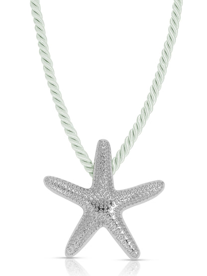 Starfish Statement Pendant Necklace - Beige Rope with 18k Gold Plating | Ettika