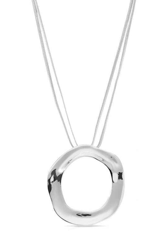 Open Circle Necklace - Silver Plated | Ettika