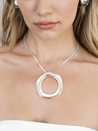 Open Circle Necklace - Silver Plated | Ettika