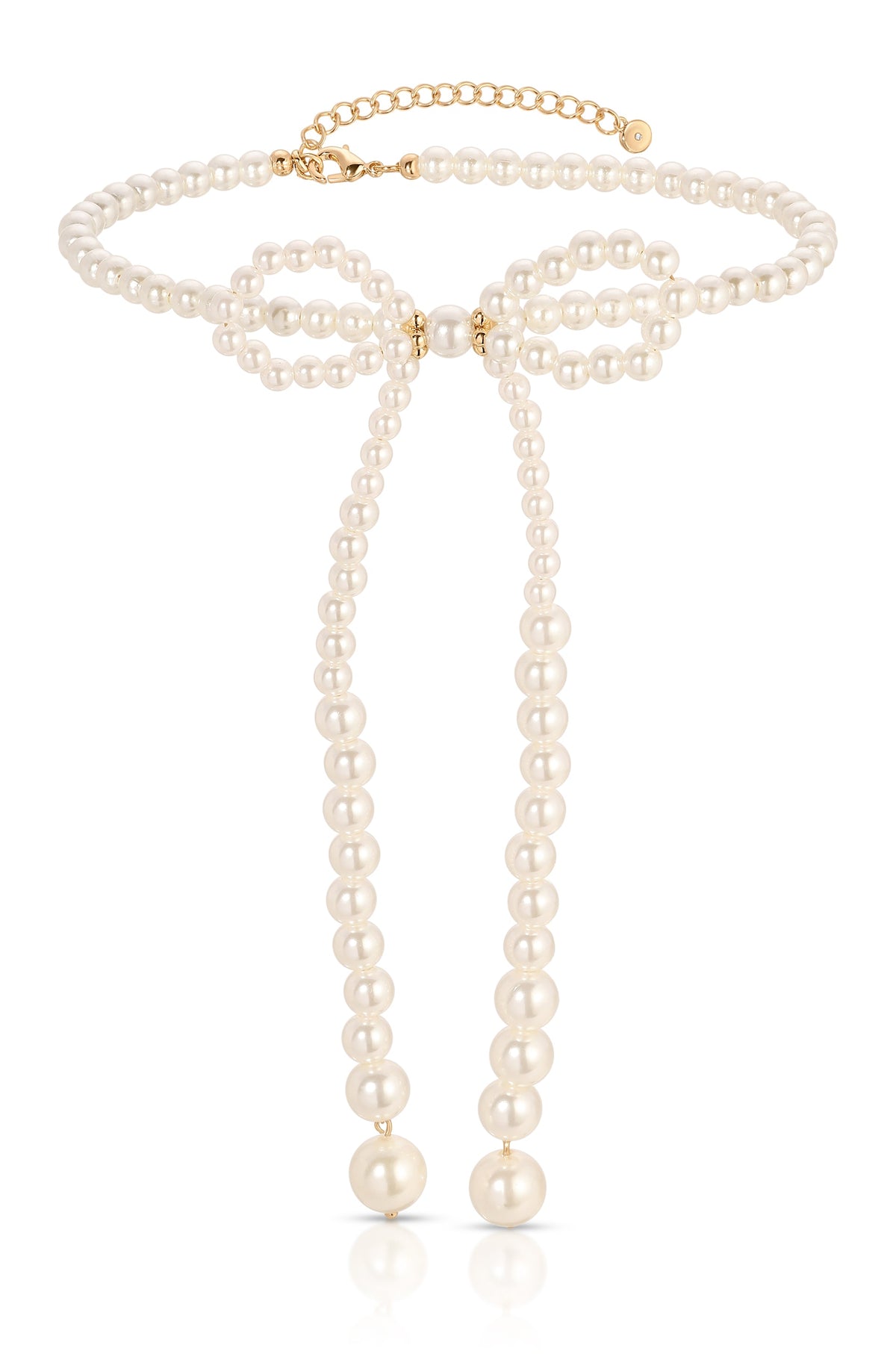 Venus Pearl Bow Necklace - Acrylic Pearl | Ettika