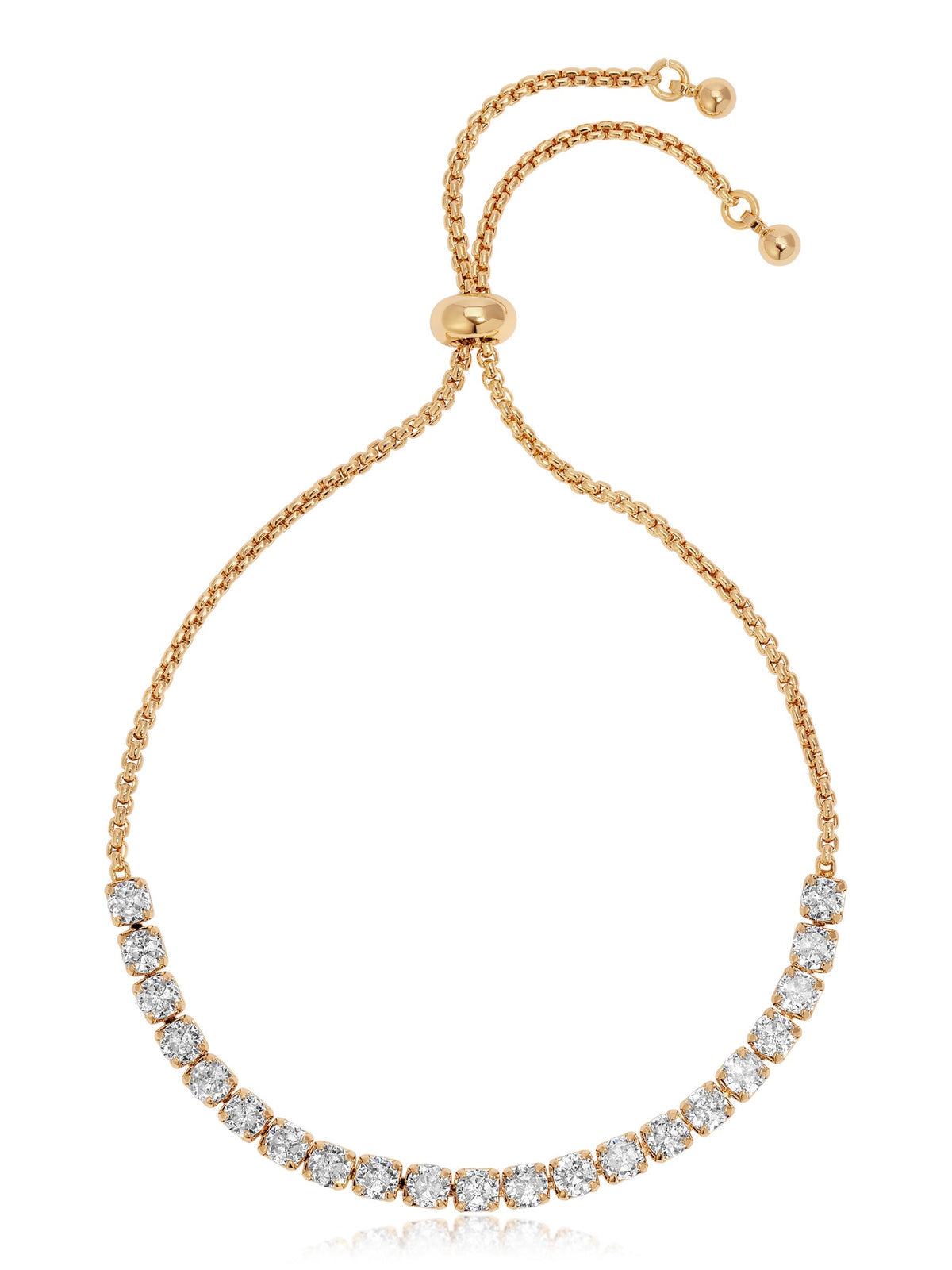 Adjustable Dainty Crystal Bracelet - 18k Gold Plated | Ettika