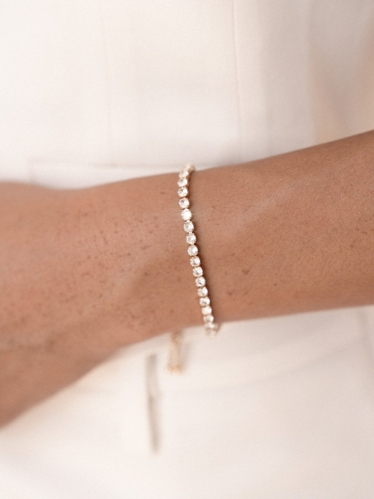 Adjustable Dainty Crystal Bracelet - 18k Gold Plated | Ettika