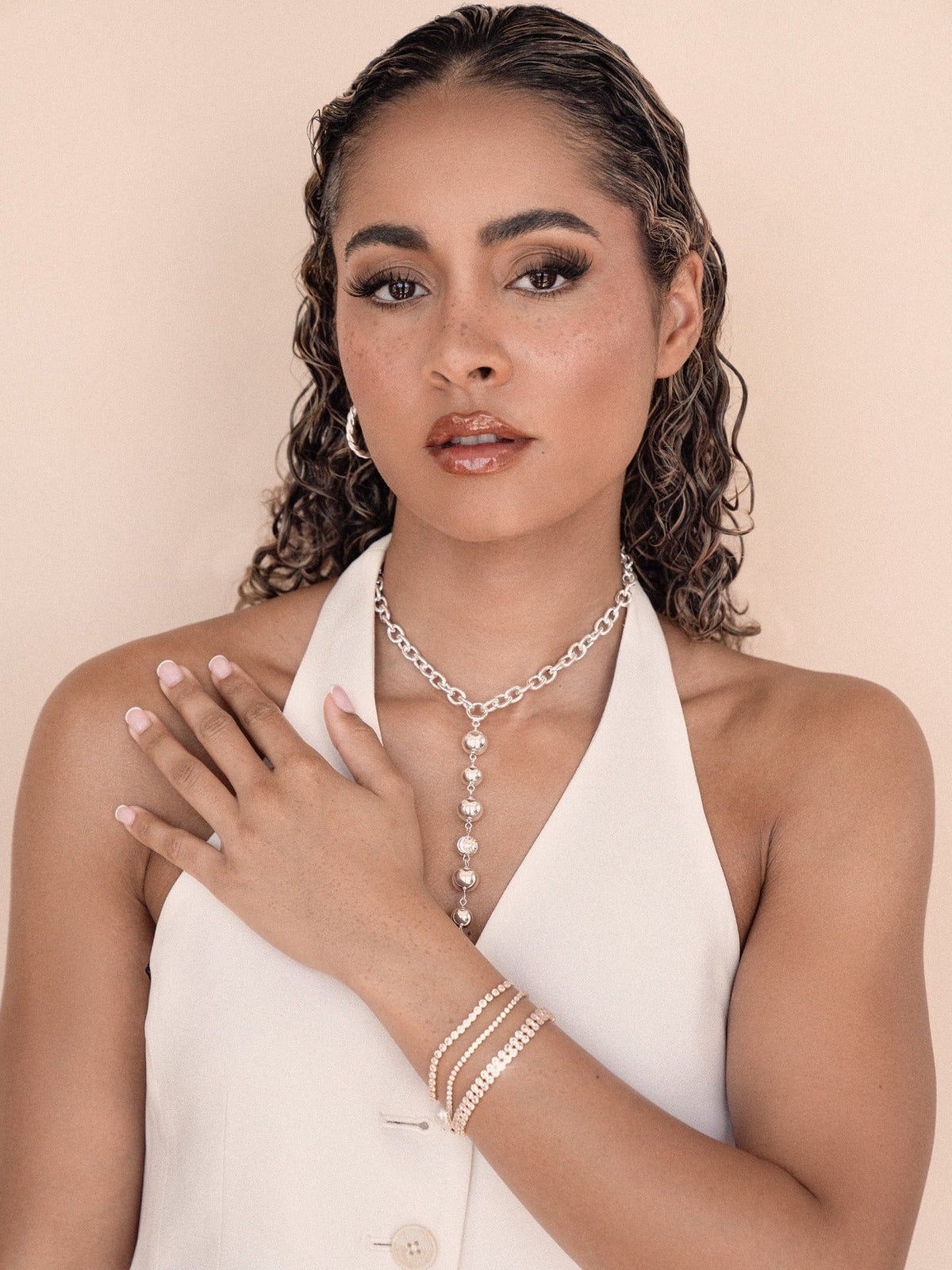 Adjustable Dainty Crystal Bracelet - 18k Gold Plated | Ettika
