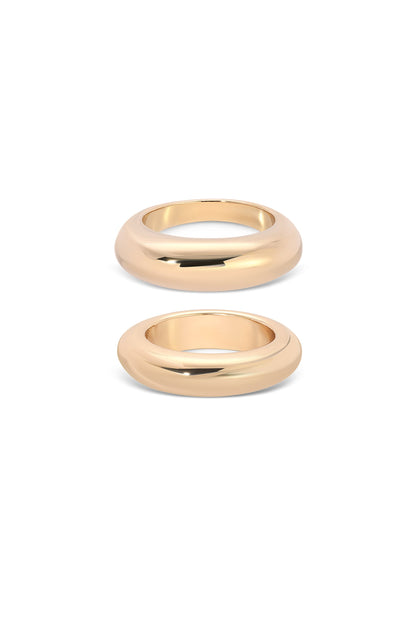 Modern Dome Ring Set - 18k Gold Plated | Ettika