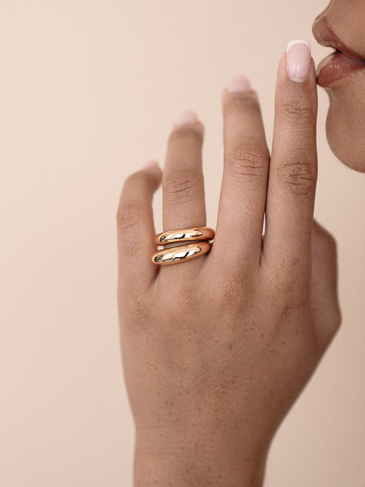 Modern Dome Ring Set - 18k Gold Plated | Ettika