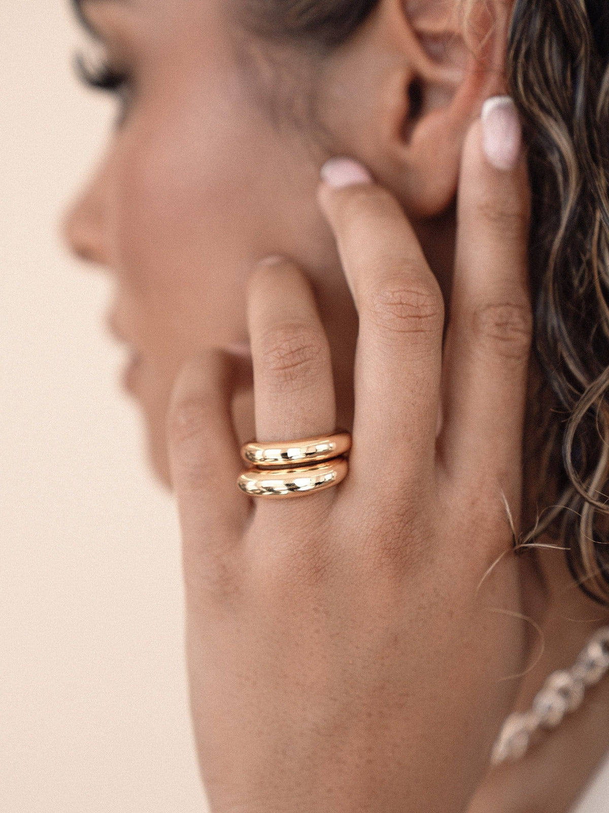 Modern Dome Ring Set - 18k Gold Plated | Ettika