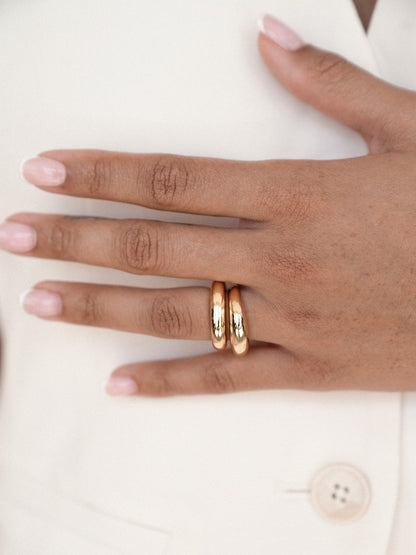 Modern Dome Ring Set - 18k Gold Plated | Ettika