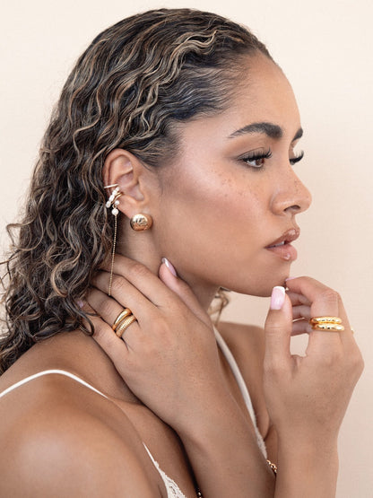 Pearl Drama Ear Cuff Set - Pearl with 18k Gold Plating | Ettika