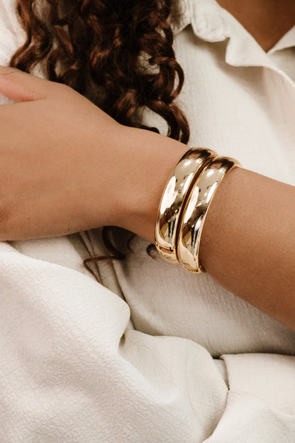 Simple Single Bangle - 18k Gold Plated | Ettika