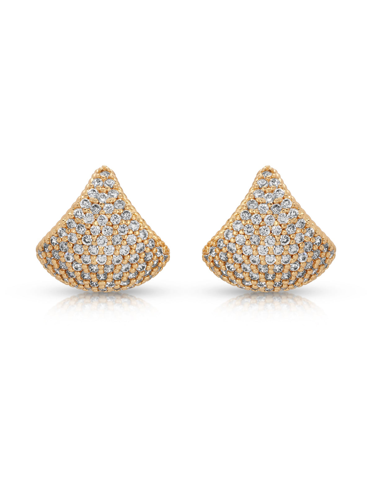 Pavé Encrusted Huggie Hoops - Clear Crystal with 18k Gold Plating | Ettika