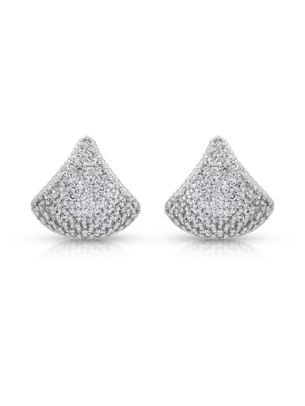 Pavé Encrusted Huggie Hoops - Clear Crystal with 18k Gold Plating | Ettika
