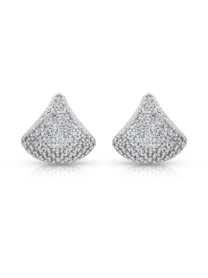 Pavé Encrusted Huggie Hoops - Clear Crystal with 18k Gold Plating | Ettika