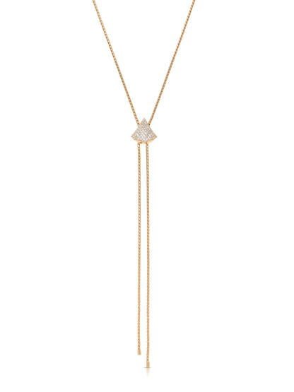 Pavé Shine Bolo Necklace - Clear Crystal with 18k Gold Plating | Ettika